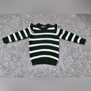 Classic Prep Olive and White Knit Sweater kids size 4T
